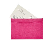 Slim Design Card Case - Pink Goatskin Leather