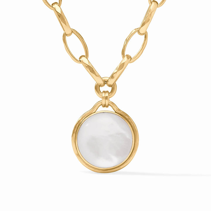 Julie Vos Iridescent Clear Crystal Solara Statement Necklace