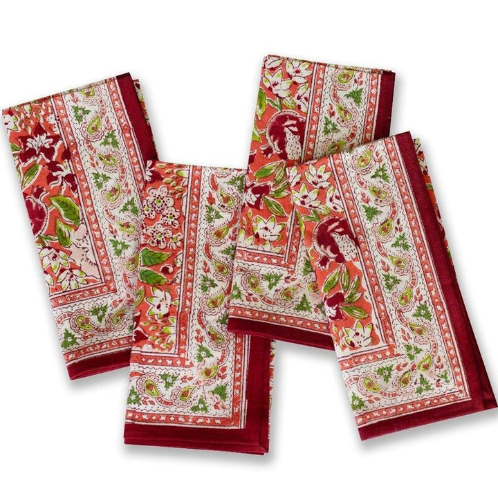 Pomegranate Spice Route Garnet Red Napkin