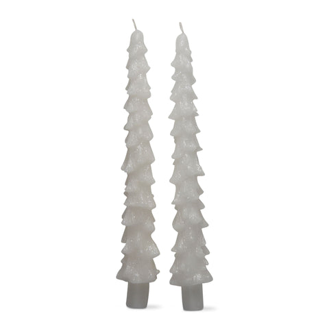 Spruce Taper Candles Set - White
