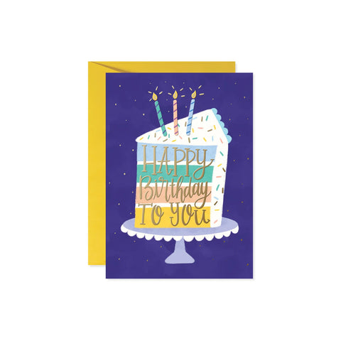 Striped Cake Slice Greeting Card