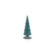 Sugar Pine Glass Tree on Silver Glitter Base - Blue