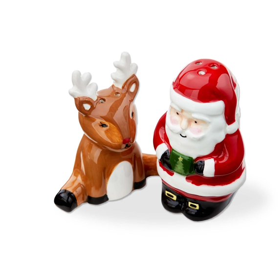 Santa and Reindeer Salt and Pepper Shaker Set