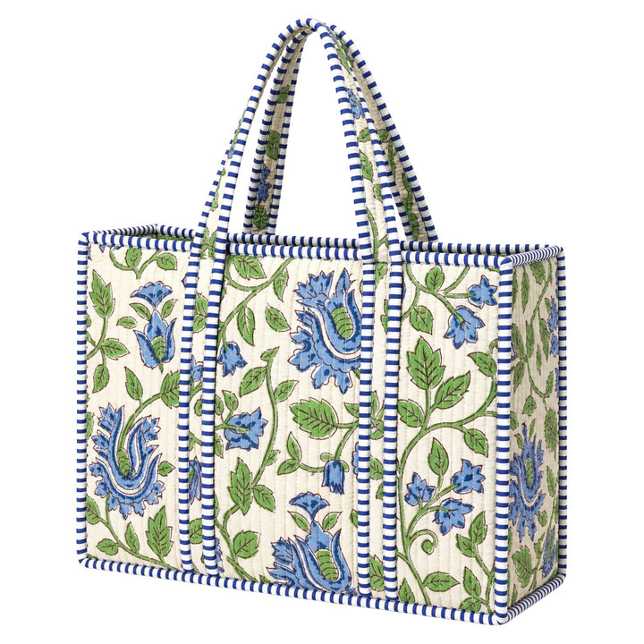 Floral Quilted Tote Bag