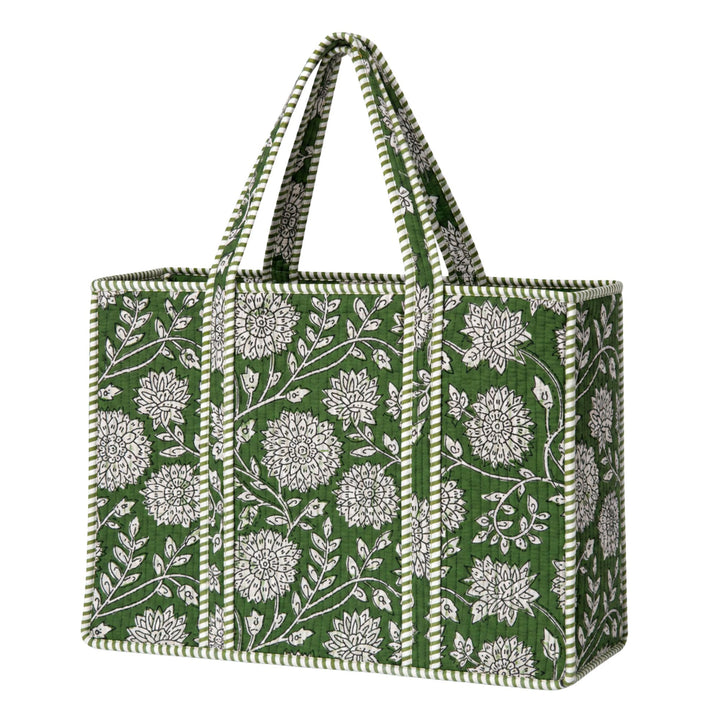 Floral Quilted Tote Bag