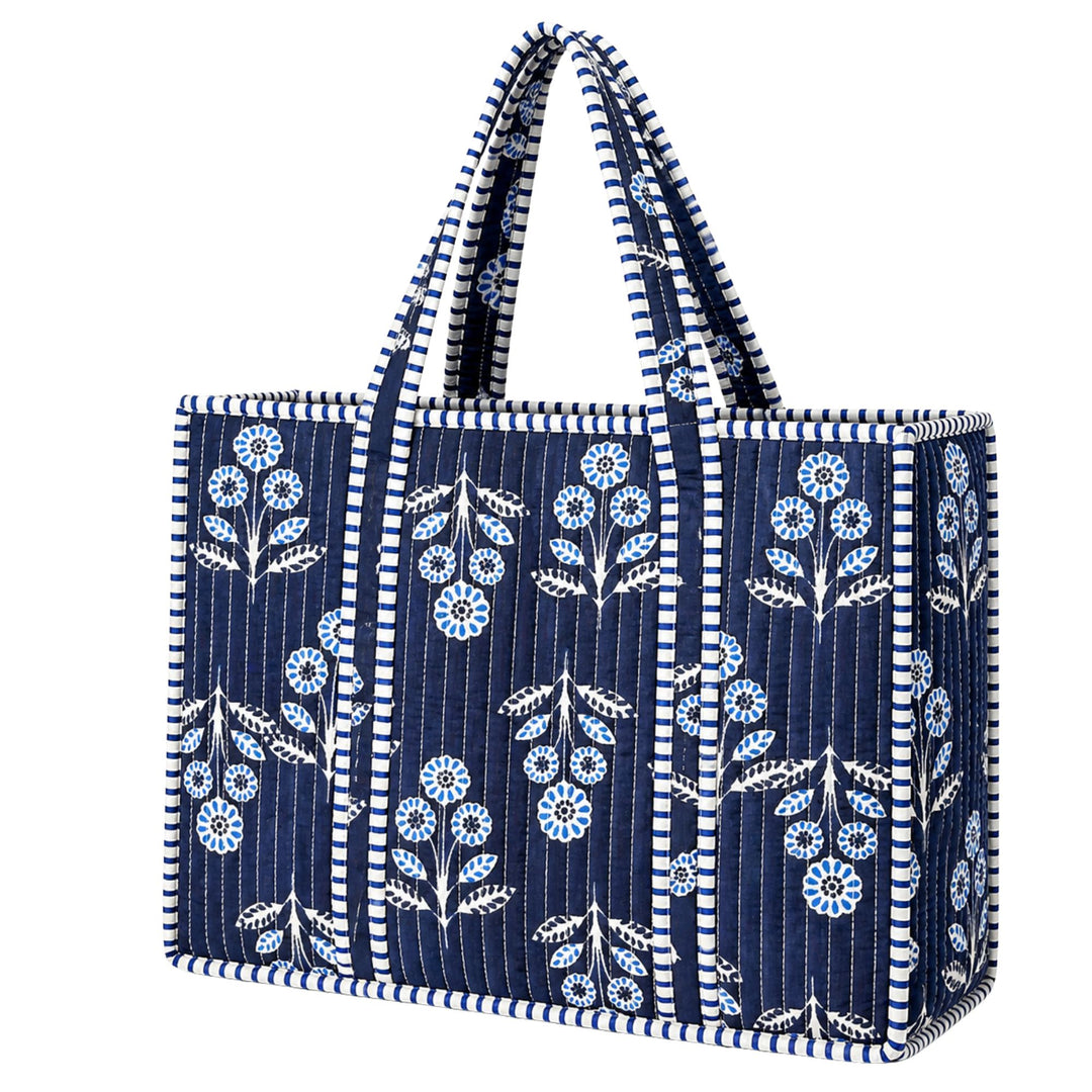 Floral Quilted Tote Bag
