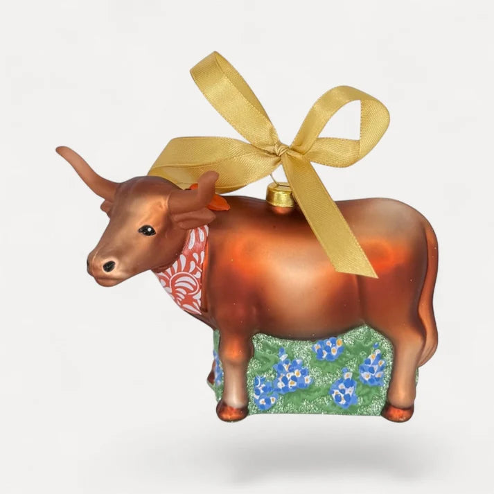 Texan Christmas Texas Longhorn Blown Glass Christmas Ornament 2026 Edition