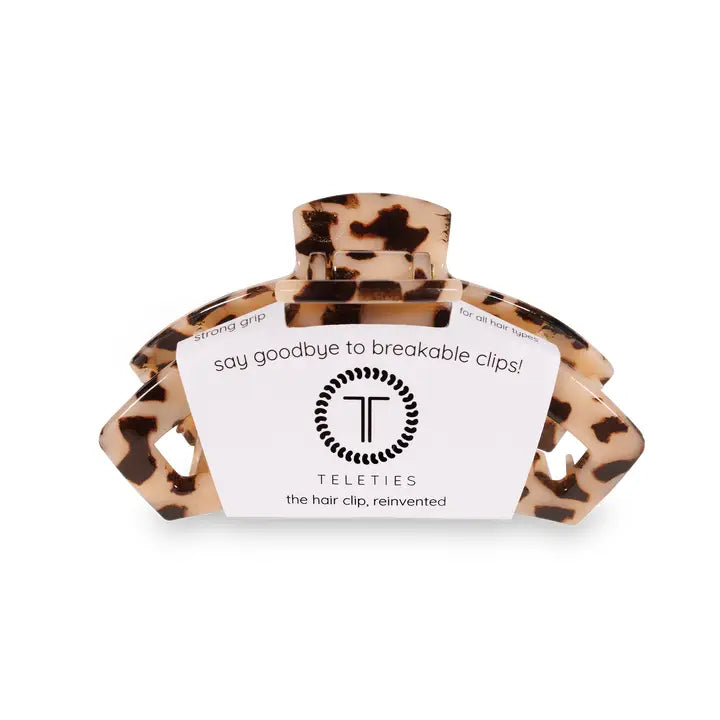 TELETIES Open Hair Clip Blonde Tortoise