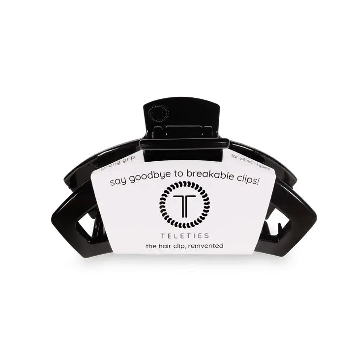 TELETIES Open Hair Clip Jet Black