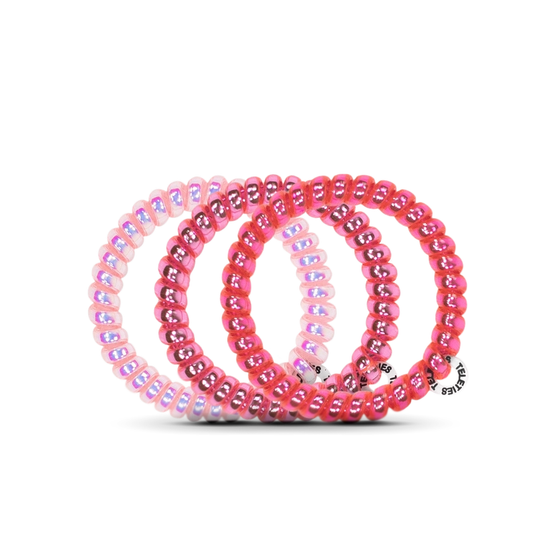 TELETIES Hair Ties Think Pink