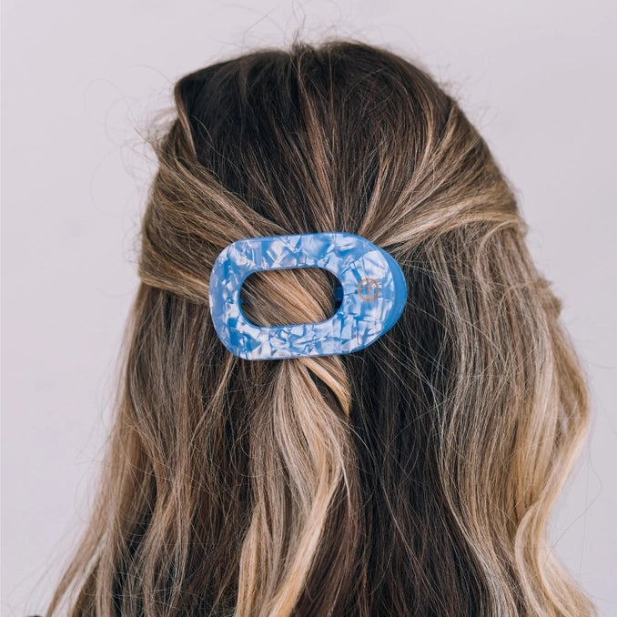 TELETIES Blue Lagoon Flat Round Hair Clip