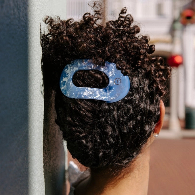 TELETIES Blue Lagoon Flat Round Hair Clip