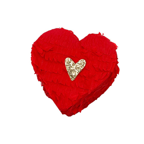 Mini Tabletop Heart Piñata - Red