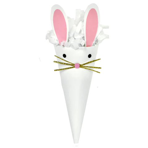 Mini Suprise Cone Easter Bunny - White