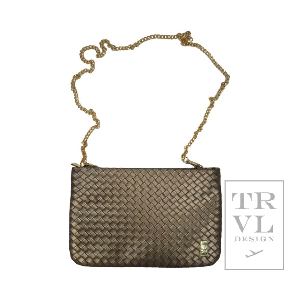 TRVL Design - Luxe Convertible Clutch - Woven Bronze – Sunset & Co.