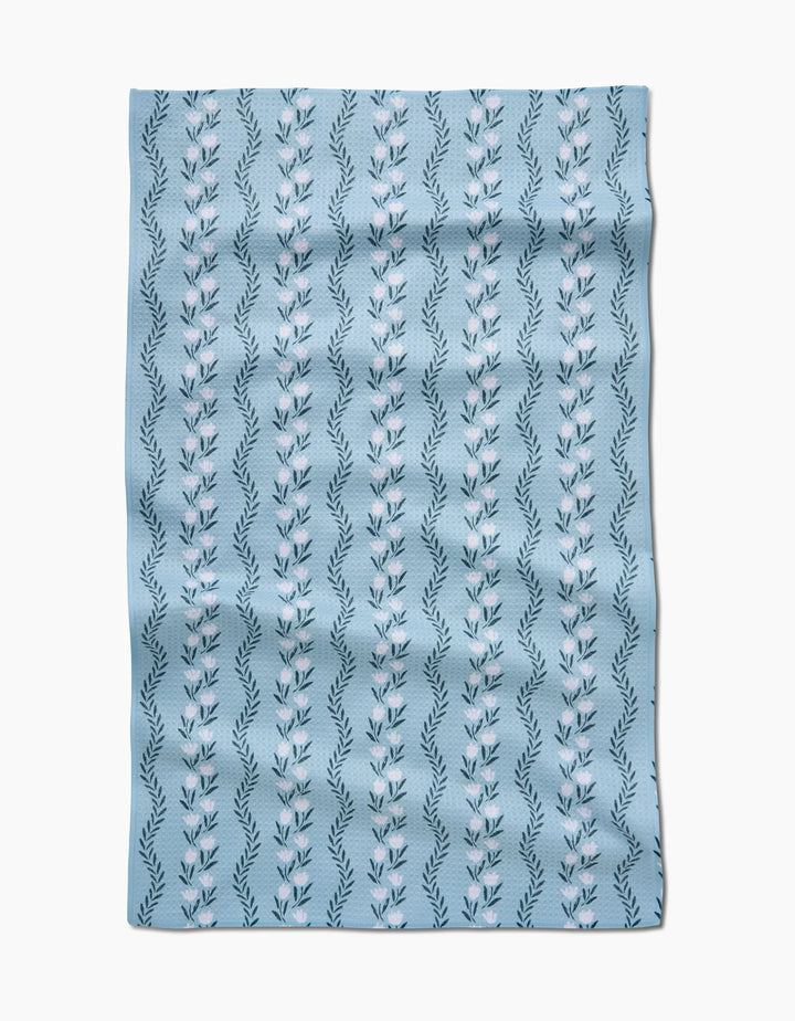 Geometry Vintage Floral Stripe Tea Towel