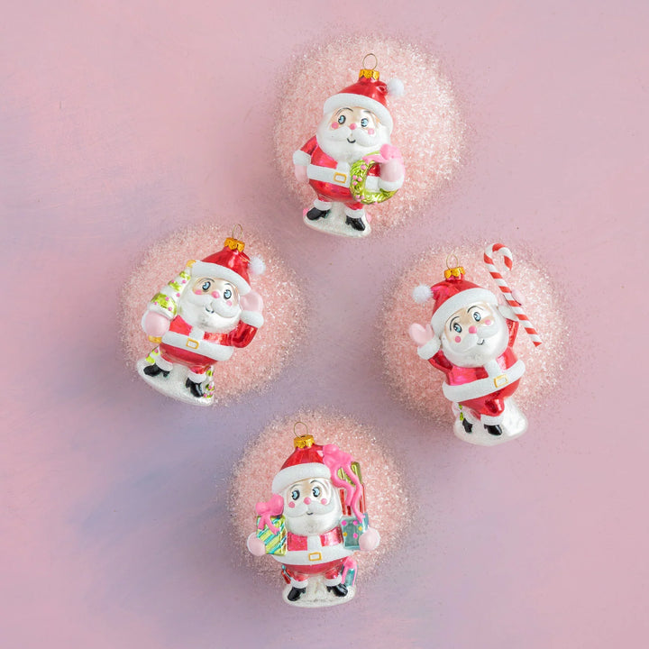 Glitterville Baby Papa Noel Glass Ornament