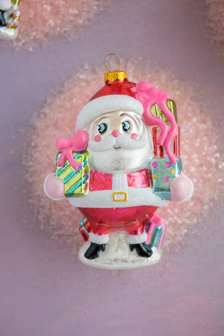 Glitterville Baby Papa Noel Glass Ornament