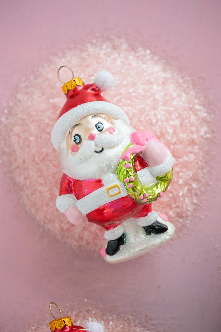 Glitterville Baby Papa Noel Glass Ornament