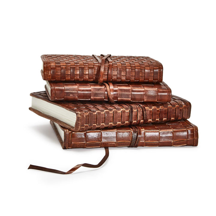 Woven Leather Journal Chestnut