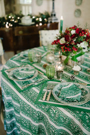 Julia Amory - Spruce Fleur Stripe Tablecloth
