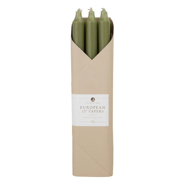Northern Lights Taper Candles Set Moss Green