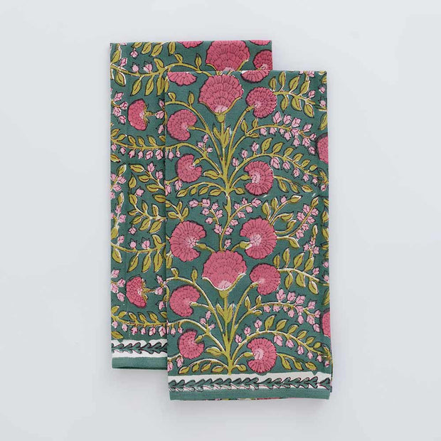 Pomegranate - Jade Cactus Flower Tea Towel