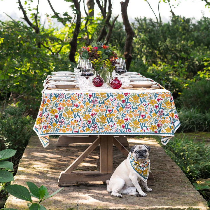 Pomegranate Teal Garden Tablecloth