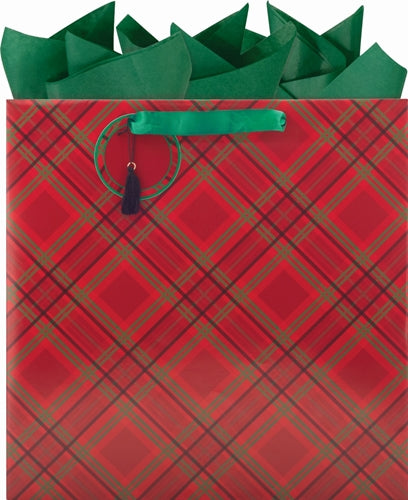 The Gift Wrap Company -  Diagonal Plaid Luxury Gift Bag