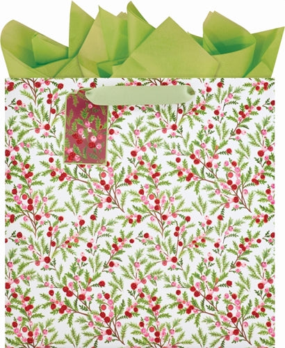 The Gift Wrap Company Sweet Berry Branches Large Square Gift Bag