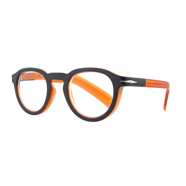Ryan Simkhai Eyeshop Theodore Readers Navy & Transparent Orange
