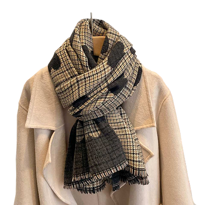 Toss Designs - Hearts Scarf in Black and Tan