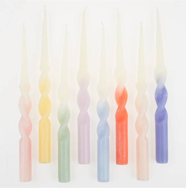 Meri Meri - Twisted Rainbow Taper Candles