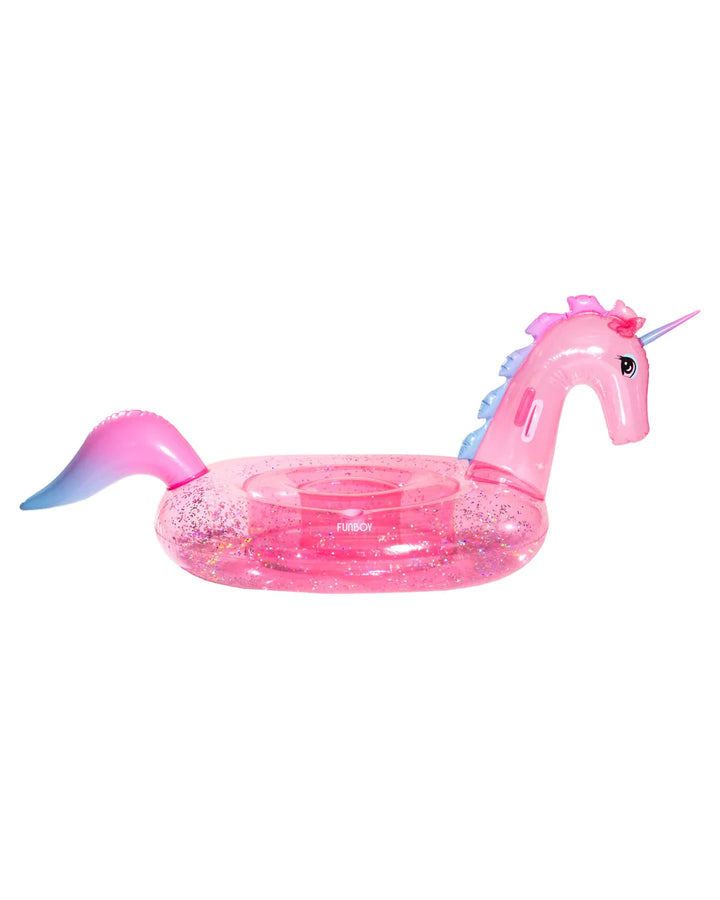 FunBoy Floats Clear Pink Glitter Unicorn Float