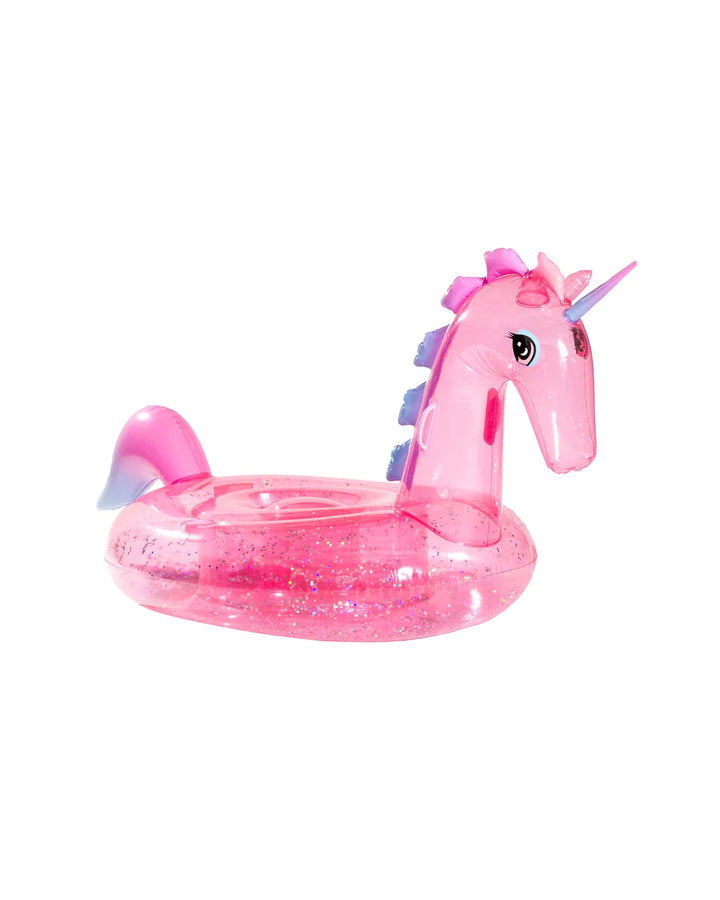 FunBoy Floats Clear Pink Glitter Unicorn Float