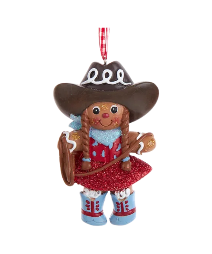 Kurt Adler Gingerbread Cowboy or Cowgirl Ornament