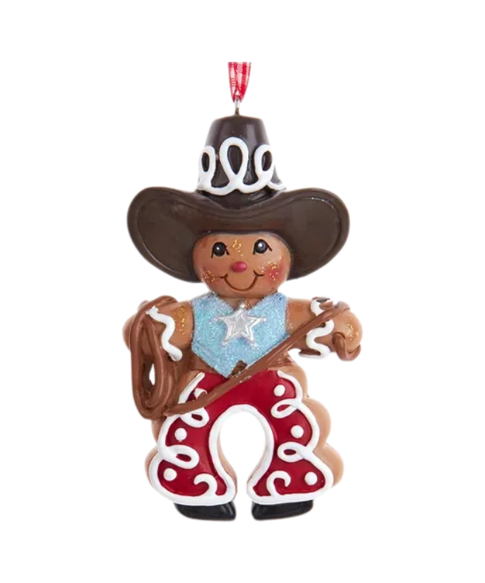 Kurt Adler Gingerbread Cowboy or Cowgirl Ornament