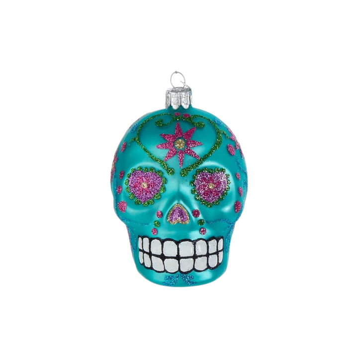 Kurt Adler Noble Gems™ Sugar Skull Glass Ornament