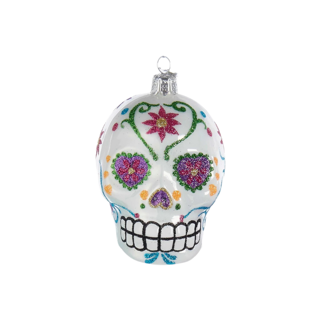 Kurt Adler Noble Gems™ Sugar Skull Glass Ornament
