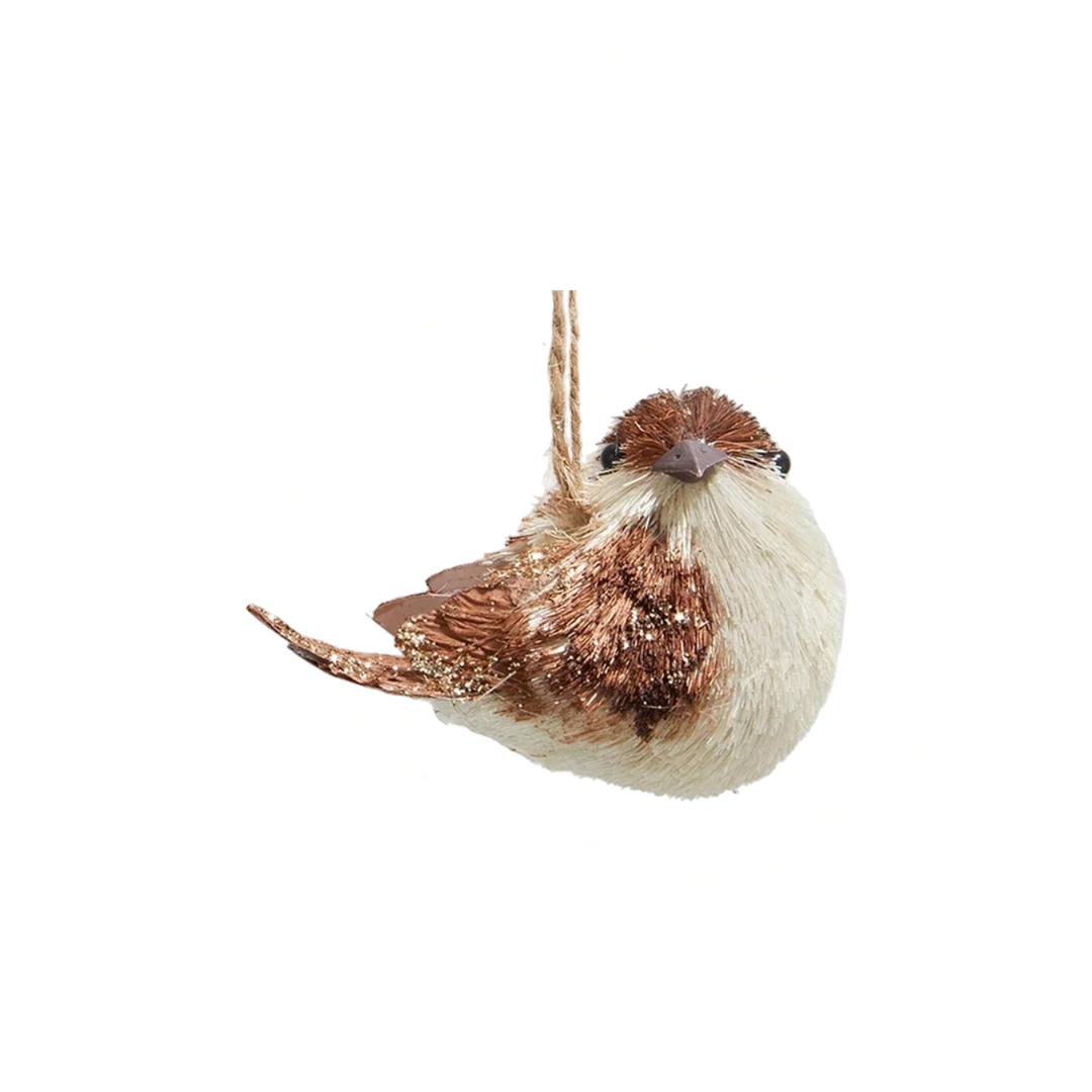 Kurt Adler Brown Straw Bird Ornament