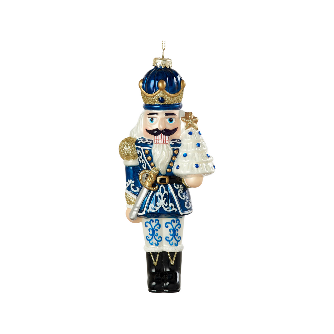 Blue & White Nutcracker Ornament