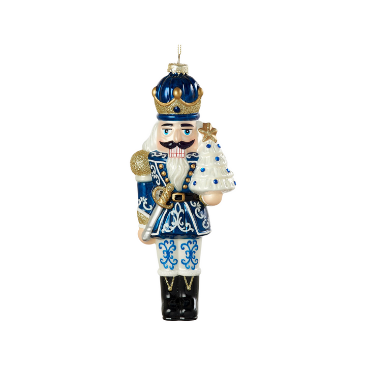 Blue & White Nutcracker Ornament
