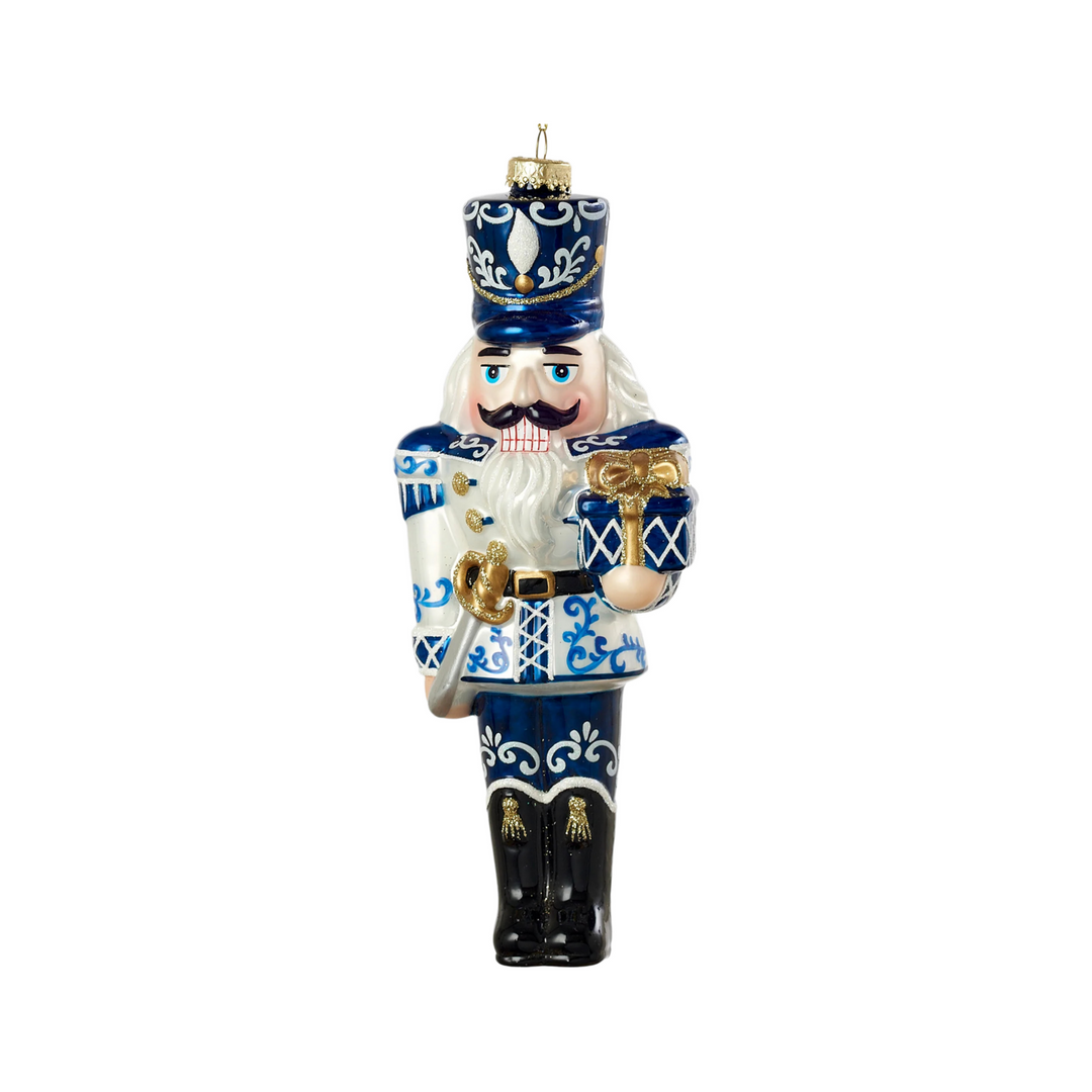 Blue & White Nutcracker Ornament