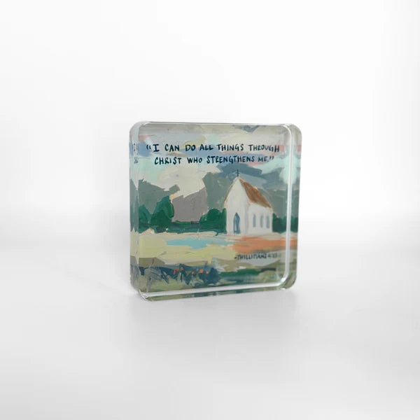 Lauren Dunn Phillipians 4:13 Acrylic Scripture Block