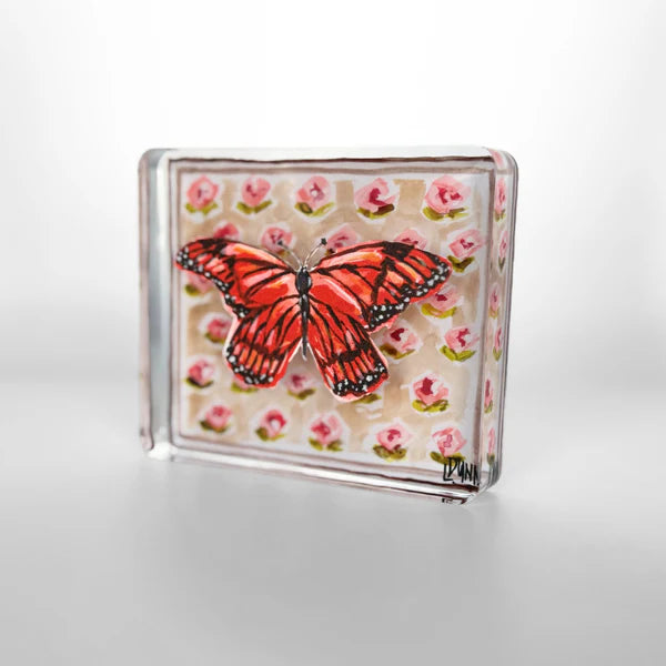 Lauren Dunn Monarch Butterfly on Peach Block