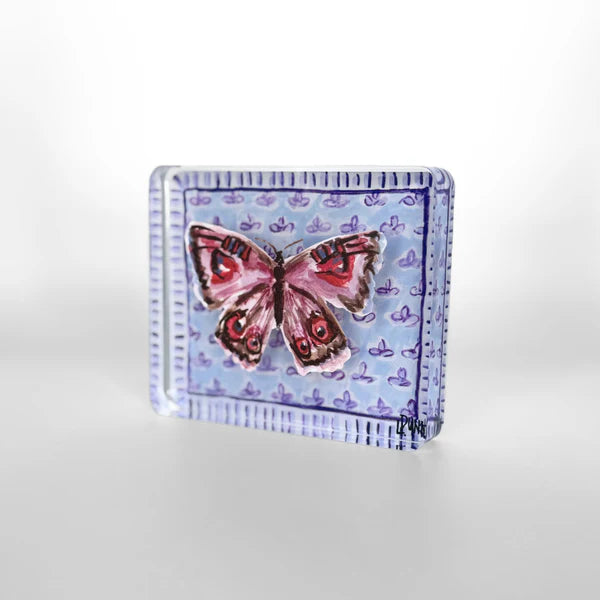 Lauren Dunn Purple Butterfly on Fleur De Lis Block