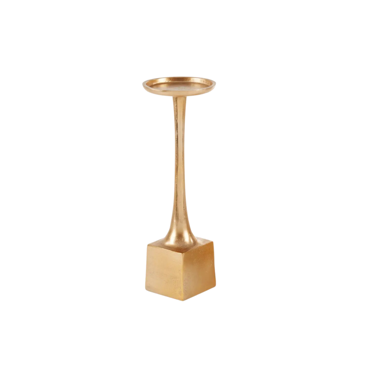 Gold Aluminum Block Base Pillar Holder