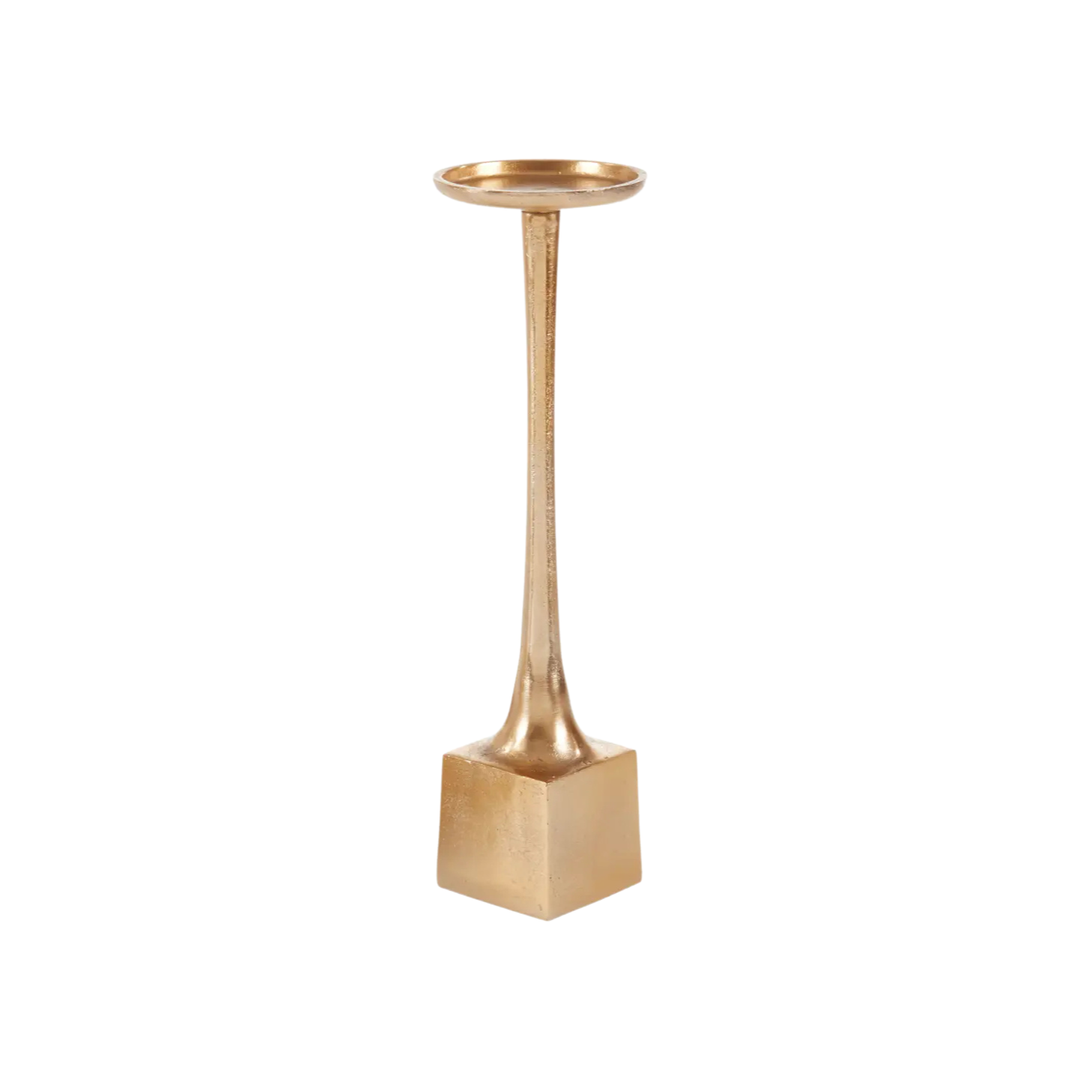 Gold Aluminum Block Base Pillar Holder