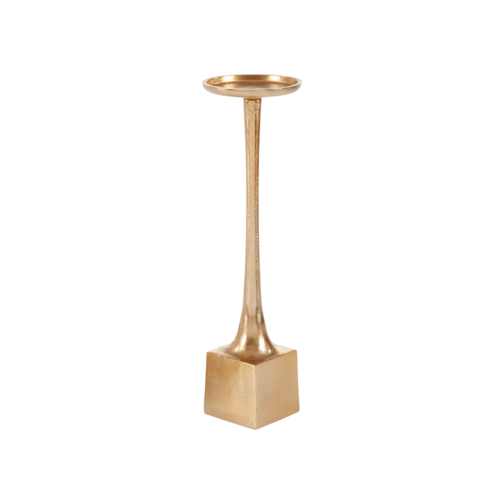 Gold Aluminum Block Base Pillar Holder