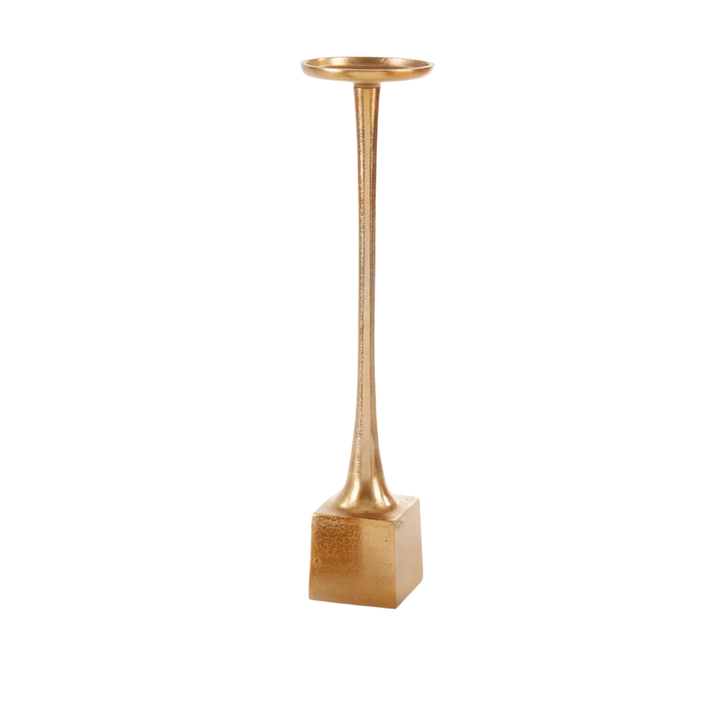 Gold Aluminum Block Base Pillar Holder